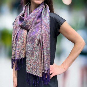 Purple Jamawar Pashmina Shawl